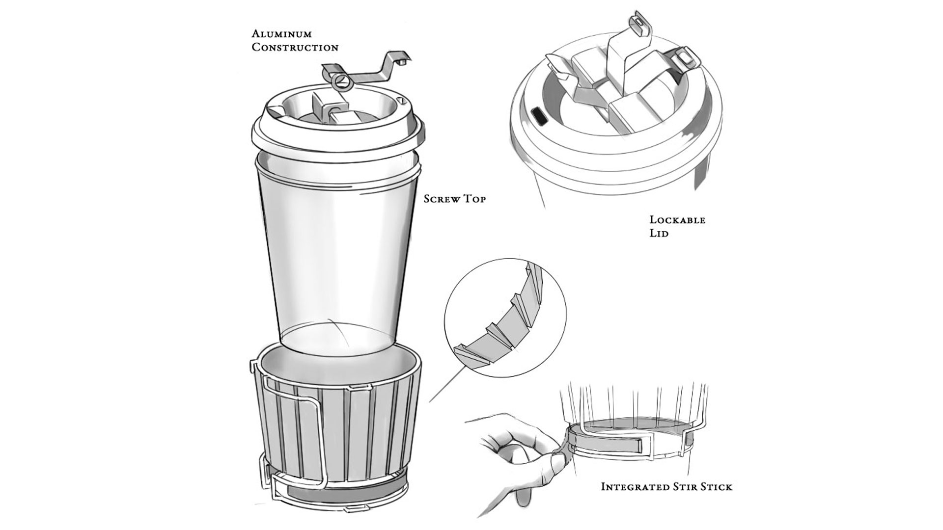 Aluminum coffe cup concept