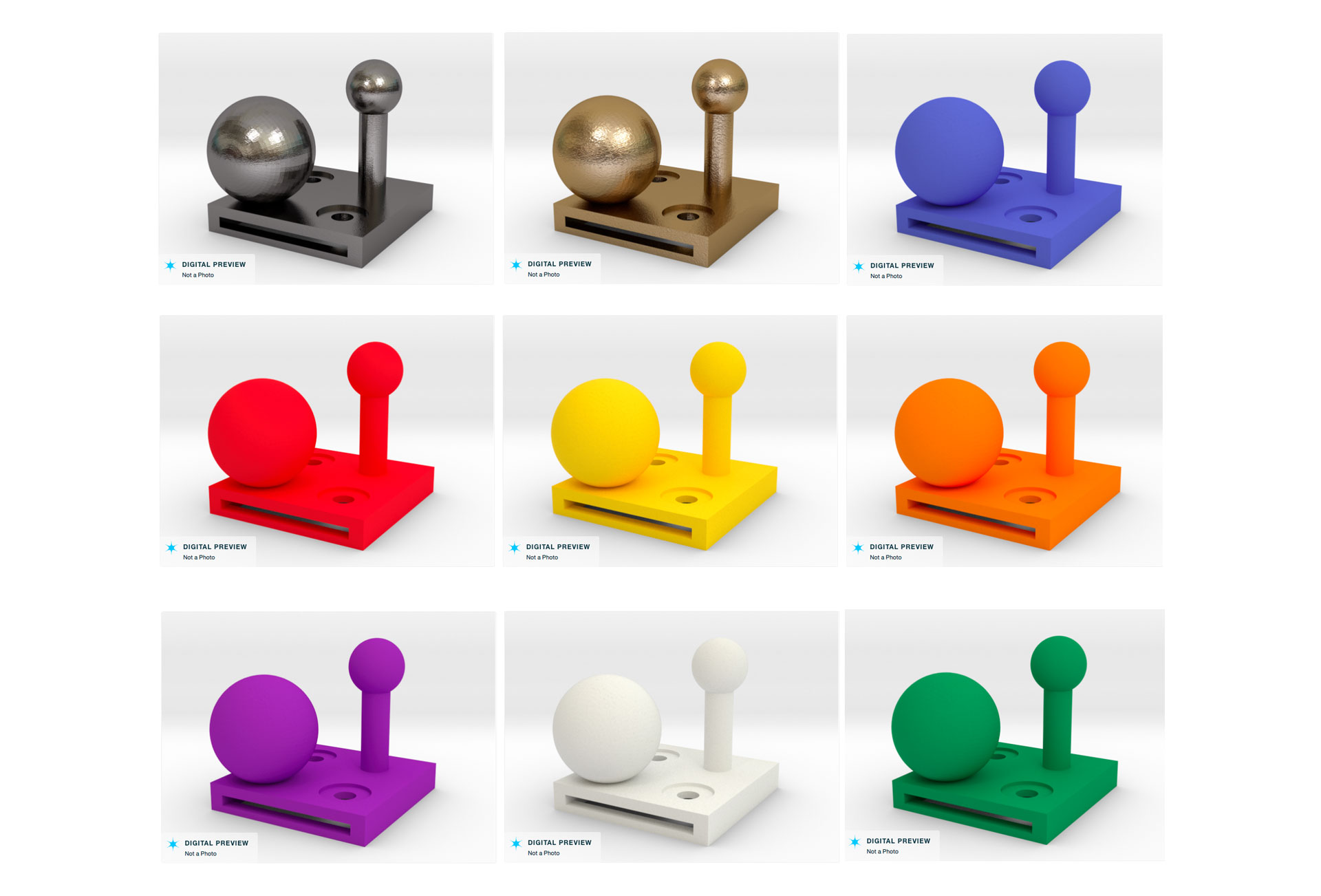 Ball & Peg 3d Printed Selection